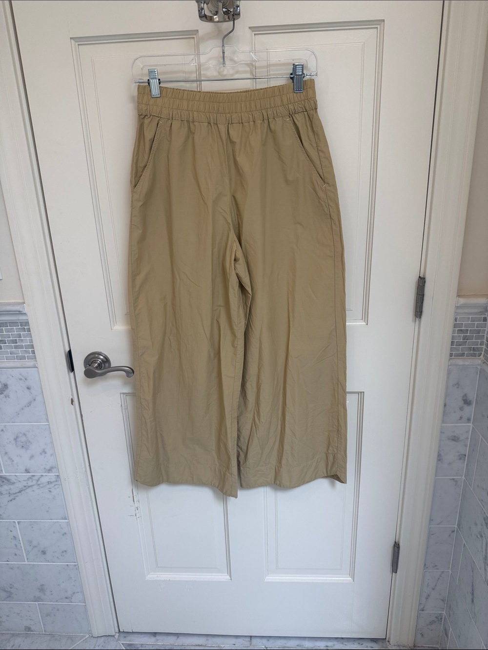 Lady Captain Wide Leg Elastic Waist Pants in Khaki